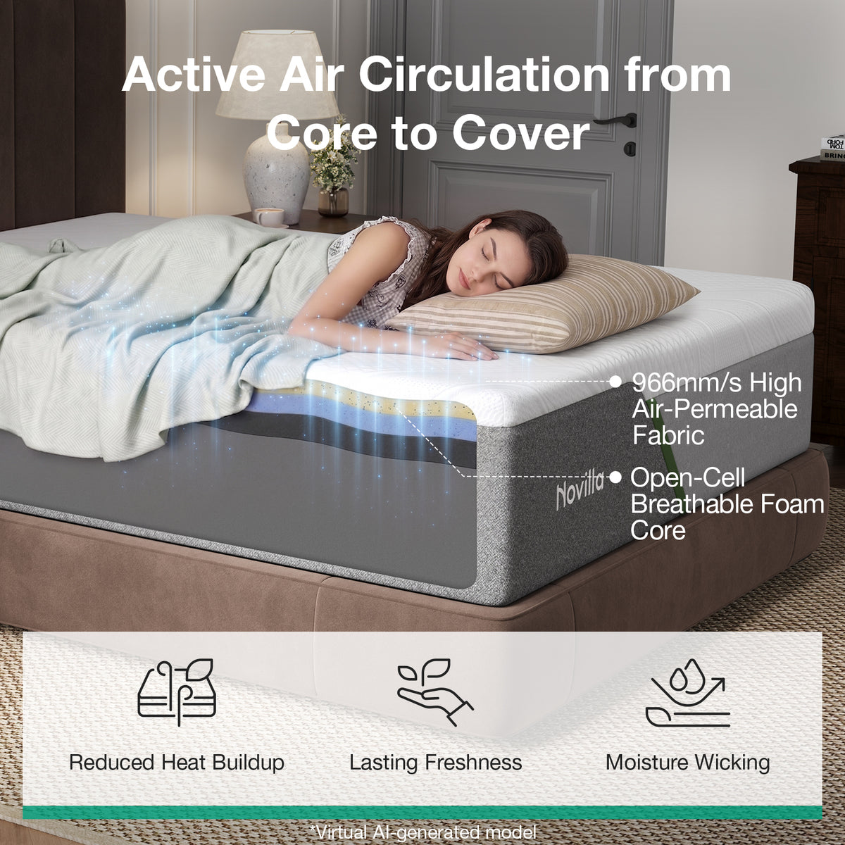 1119 Novilla Bliss CoolingPro Gel Memory Foam Mattress