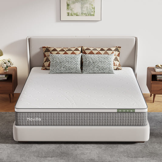 2055B Novilla Mattress,Hybrid Mattress Full Size with Pocketed Coils & Gel Memory Foam