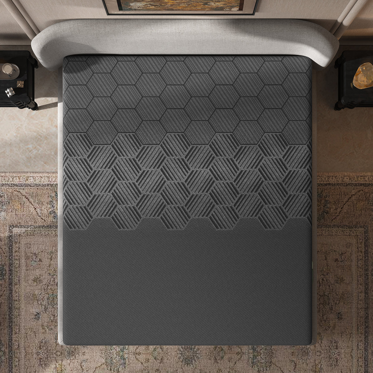 Novilla AiryFlow™ Mattress, Cooling Memory Foam Mattress in a Box with Graphene Cover, PCM Temperature Regulation, NanoGel Foam & Pressure Relief Support