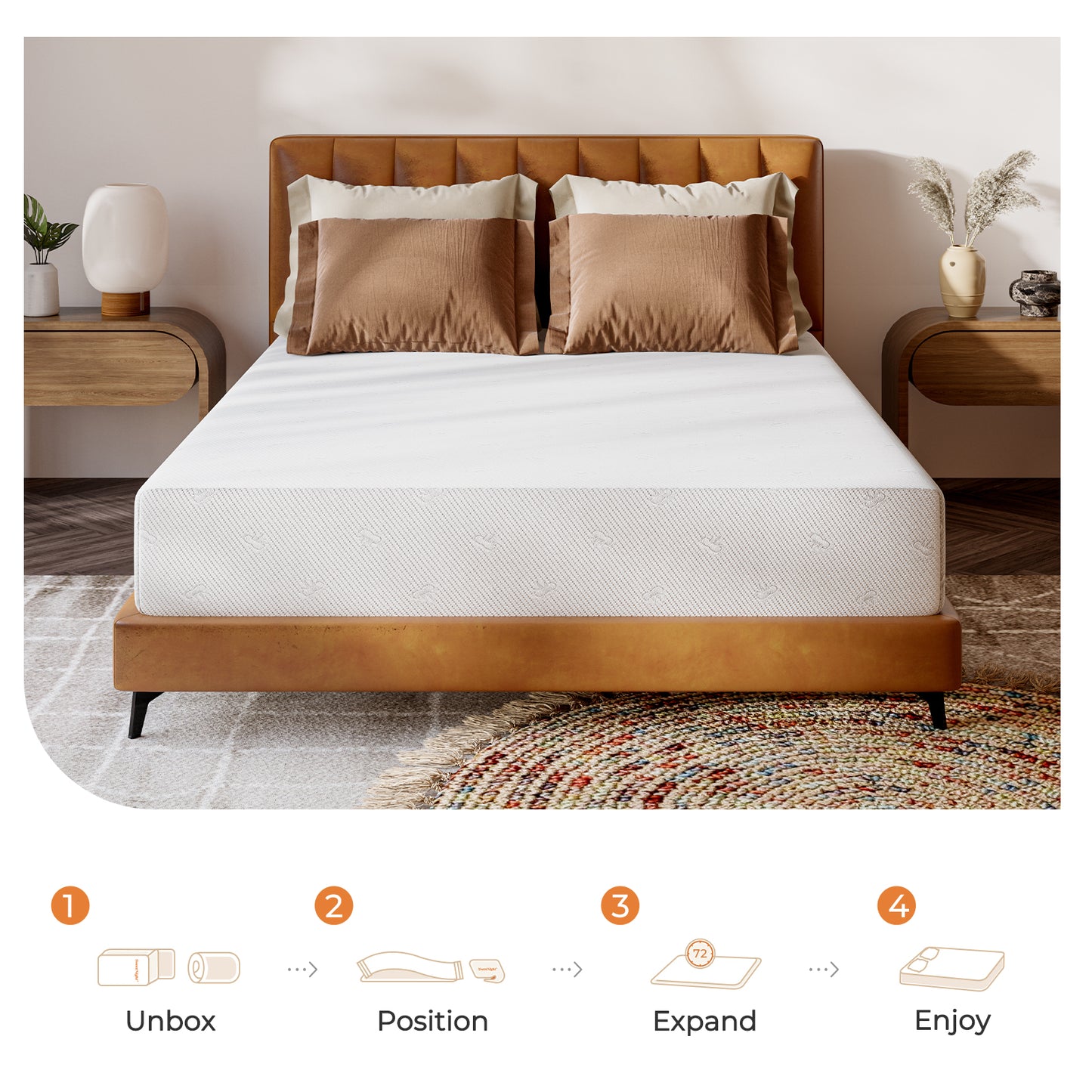 SweetNight 5 6 8 10 12 14 Inch Gel Memory Foam Mattress for Cooling Night Sleep, Pressure Relief