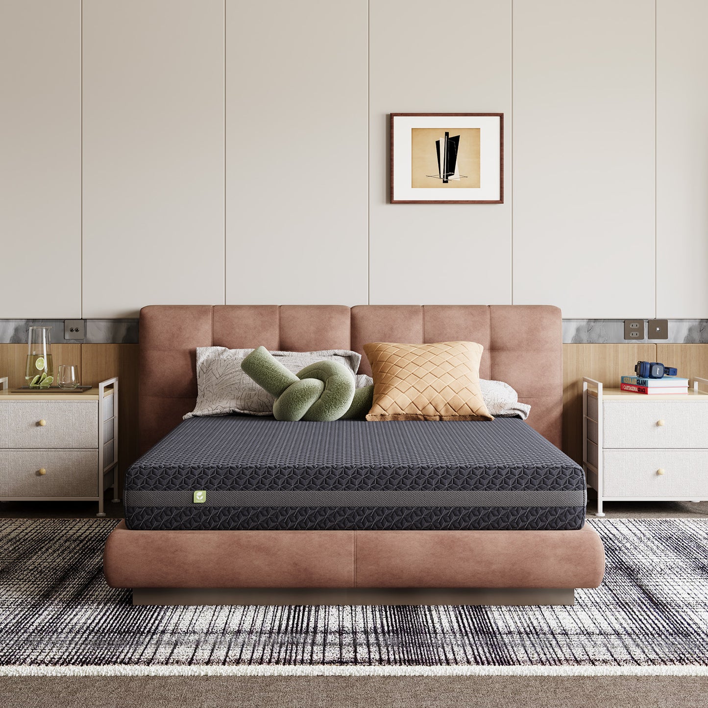 1914 Novilla Mattress, Gel Memory Foam Mattress for Body Contouring & Consistent Pressure-Relieving Support, with Green Tea-Infused Foam, Medium Firm, Mattresses in a Box