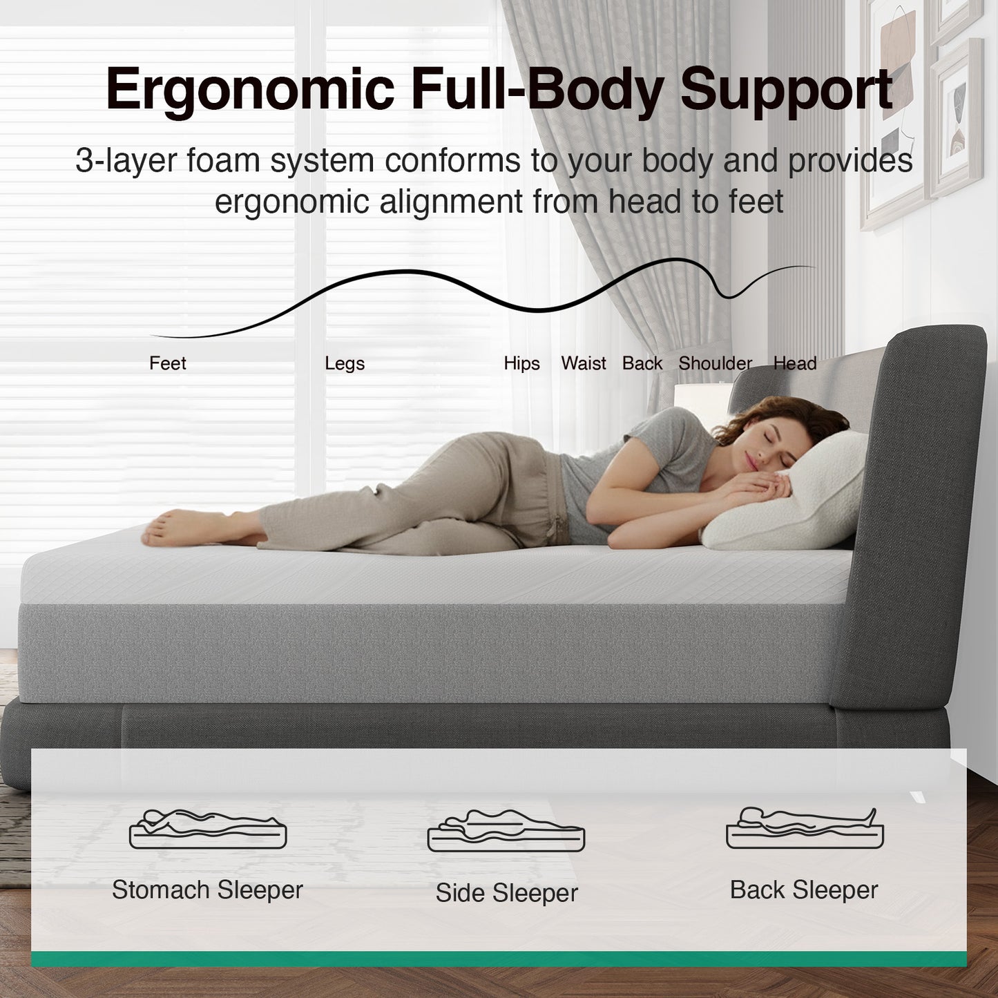 1047B Novilla Mattress 10 Inch, Gel Memory Foam Mattress Full in a Box with Cool-Touch Nylon Cover for Cool Night Sleep