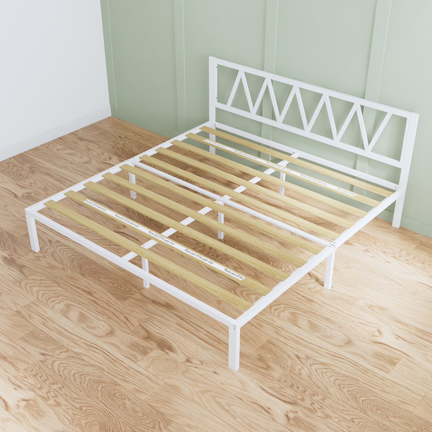 10017 Novilla Bed Frame With Headboard, Metal Platform Bed Frame, Bed Frame No Box Spring Needed, Easy Assembly, Strong Wood Slats Support