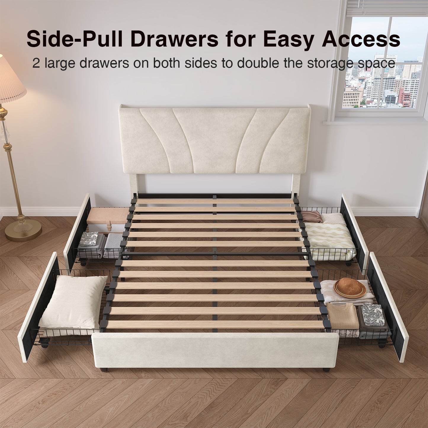 F12016 Novilla Bed Frame with Drawers