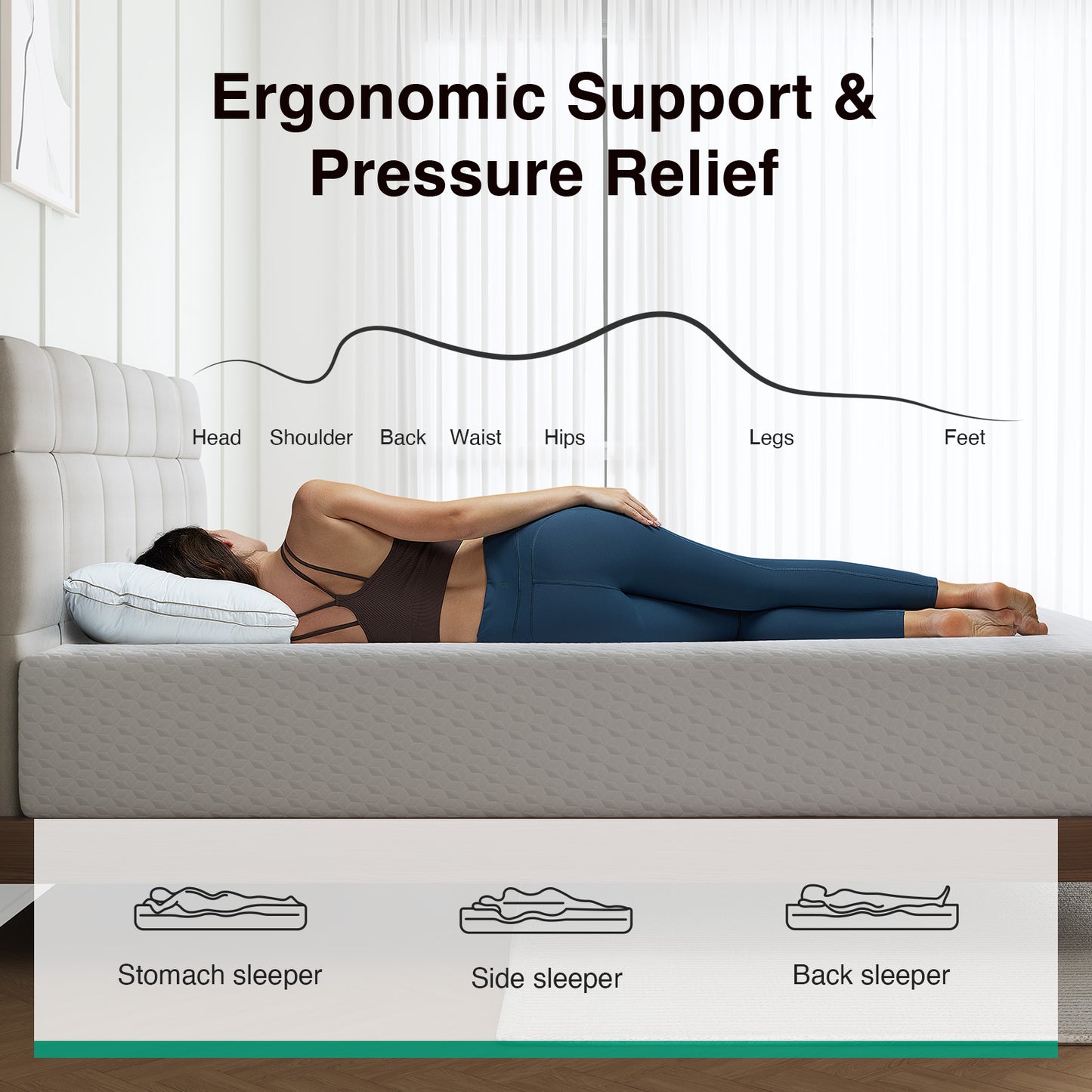 1905 Novilla Mattress, Mattresses in a Box with Cooling Memory Foam & Reinforced Support Foam for Back Pain Relief & Refreshed Sleep with Motion Isolation Meduim Firm Feel