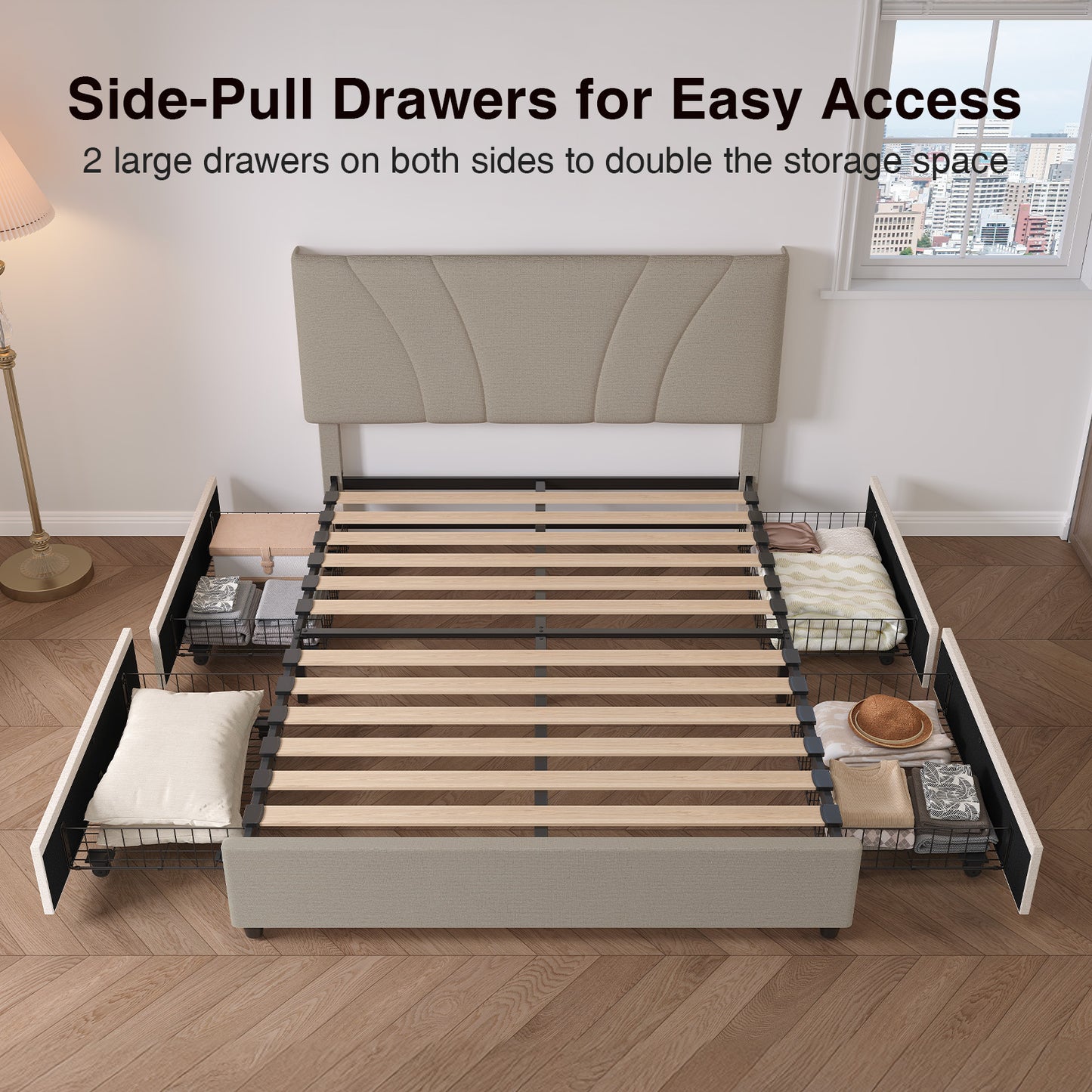 F12016 Novilla Bed Frame with Drawers