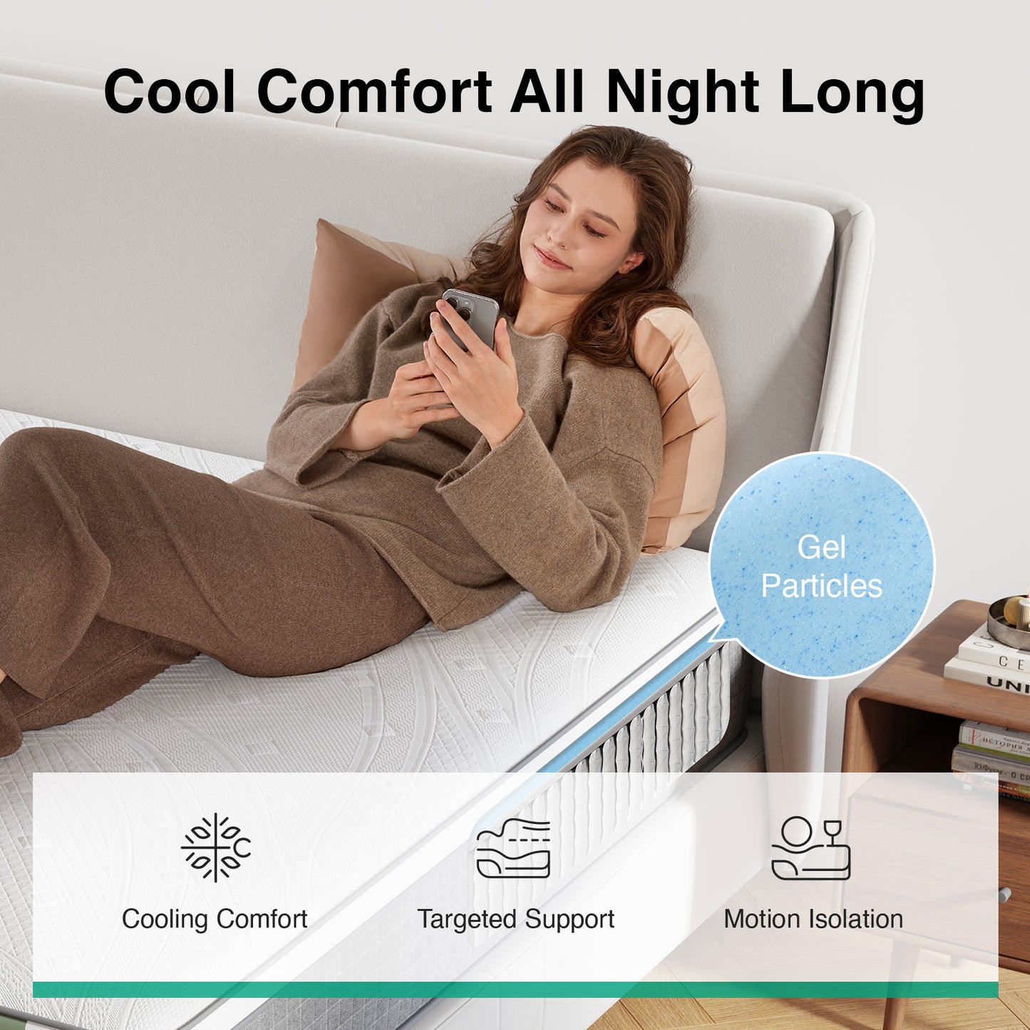 2055B Novilla Mattress,Hybrid Mattress Full Size with Pocketed Coils & Gel Memory Foam