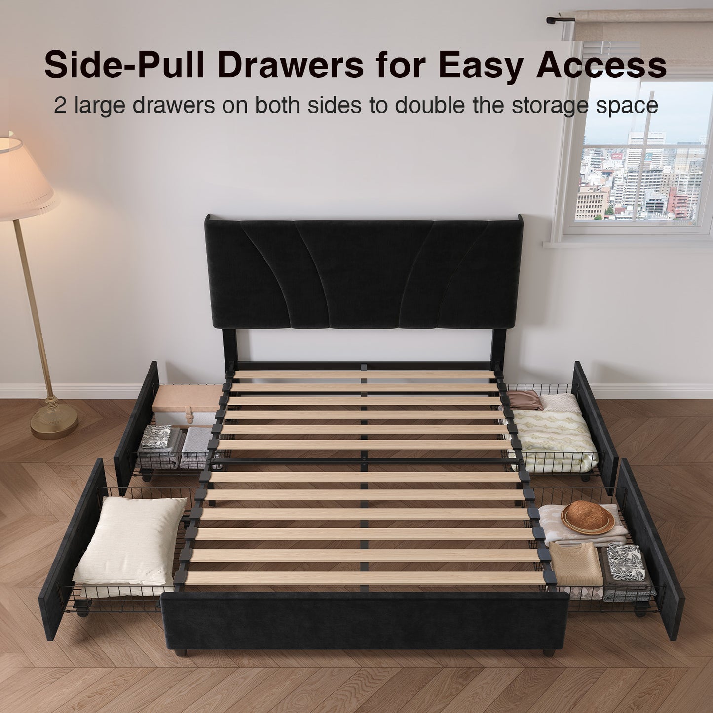 F12016 Novilla Bed Frame with Drawers