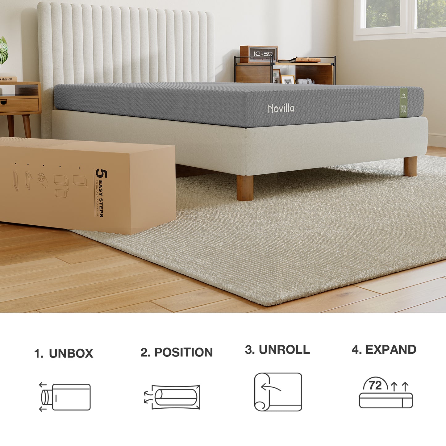 1912 Novilla Mattress, Cooling Memory Foam Mattress with Enhanced Airflow